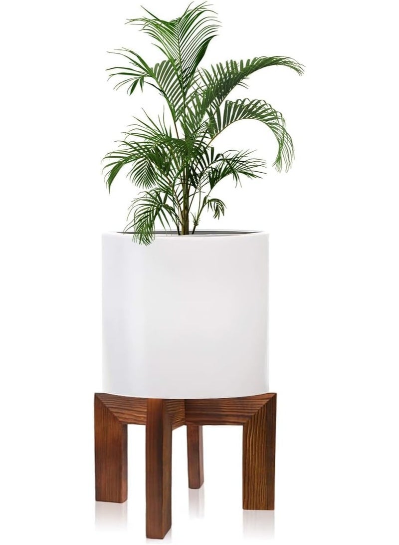 حامل نباتات داخلي وخارجي للنباتات، حامل نباتات خشبي، حامل نباتات صغير في الهواء الطلق، حامل وعاء زهور متين، يناسب معظم احجام اوعية الزهور في الغرفة، عبوة من قطعتين - Image 1